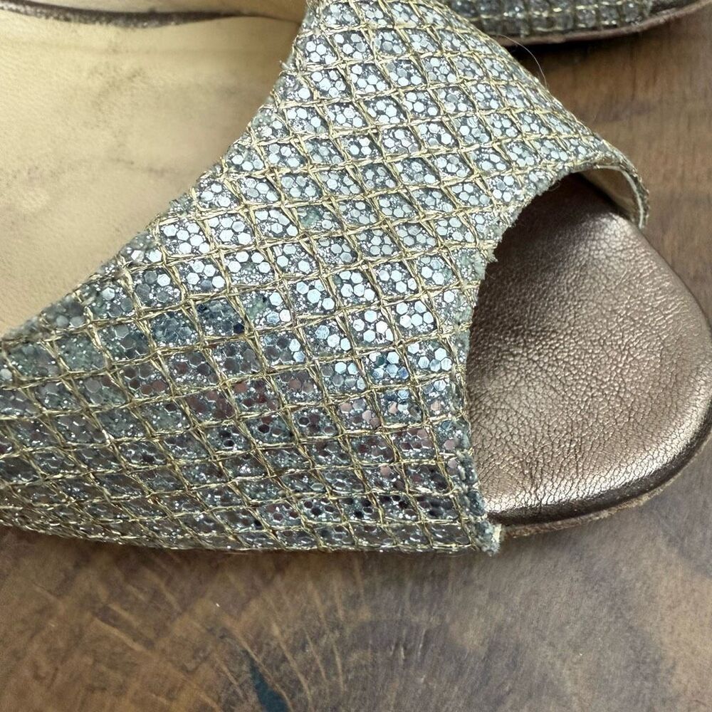 Jimmy Choo Glitter Fabric Isabel Peep Toe Pumps Heels 39.5 - Picture 4 of 11